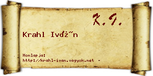 Krahl Iván névjegykártya