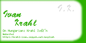 ivan krahl business card